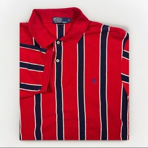 Polo By Ralph Lauren Striped Blue Red Large Tall Polo Pony Logo 100% Cotton